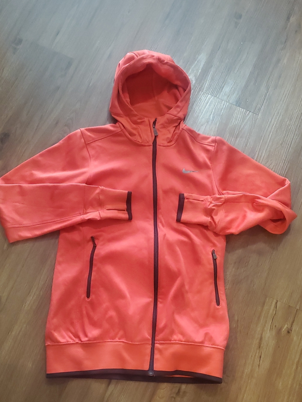 Nike Golf Women's Coral-Red Full-Zip Hooded Performance Jacket